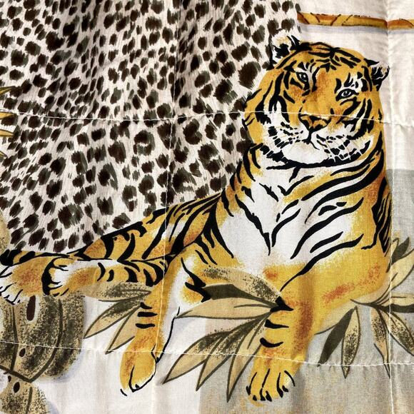 FUDA International Size L Vintage SILK Bomber Asian Inspired Tiger Patchwork - Picture 2 of 14